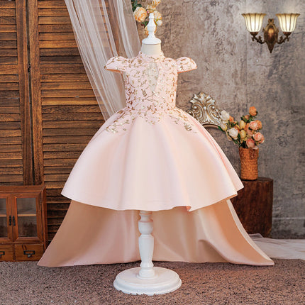 Summer Flower Baptism Party Girls Dress Elegant Wedding Bridesmaids Princess Prom Dresses Girl Birthday Pageant Evening Costumes