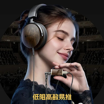 FiiO Snowsky Nature Over-Ear Headphones 50mm Dynamic Driver, Carbon Black Diaphragm 3.5mm HIFI Wired Headphones Gifts