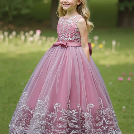 2026 Flower Girl Dresses For Weddings Lace Luxury Vestidos Princess Birthday Party Bridesmaid Dress For Kid 5-12 Years BIBIHOU