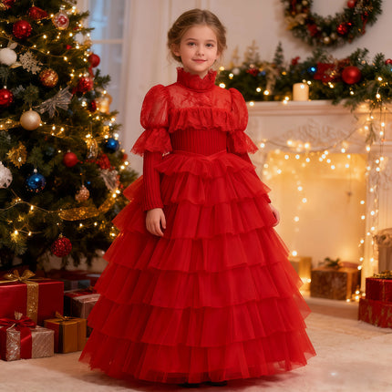 Lydia Deetz Costume Wedding Dress Girls Gothic Red Gown For Children Halloween Beetle Ghost Bride Cosplay Christmas Party Outfit