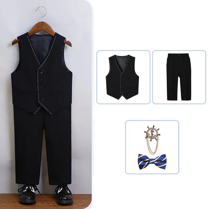 Gentleman Kids Gary Plaid Spring 2Pieces Jacket Pants Photography Suit Boys Wedding Dress Children Birthday Ceremony Costume