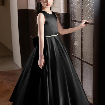 Girl Teenage Royal Blue Long Dress Birthday Party Wedding Evening Gown Big Bow Bridesmaid Dress