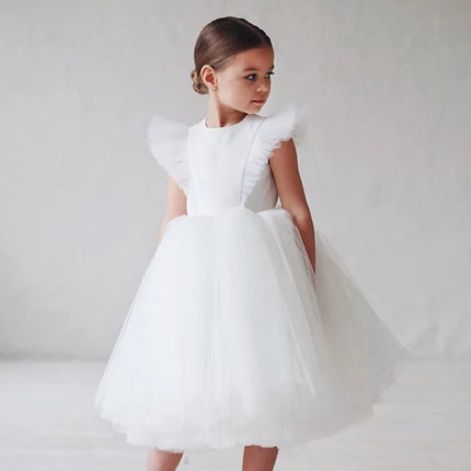 Teenage Girls Dress Children's Clothing Party Elegant Princess Long Tulle Baby Girls Kids Lace Wedding Ceremony Dresses