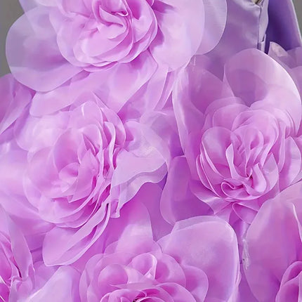 Girls Princess Dress Luxury Elegant Lilac Sleeveless Party Evening Dresses Kids Wedding Birthday Ball Gown For Girl Children