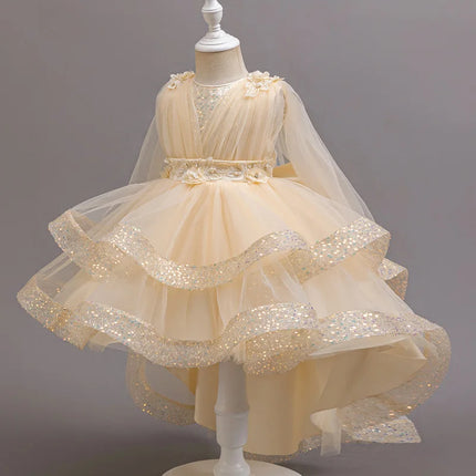 3-10 Years Teenagers Girls Dress Sequins Sleeveless Kids Wedding Dresses Birthday Party Performance Costumes For Girl