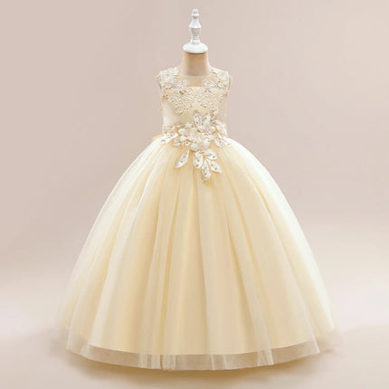 Elegant Baptism Wedding Girls Dress Fashion Tulle First Communion Princess Party Kids Dresses for Girl Bridesmaids Evening Gown