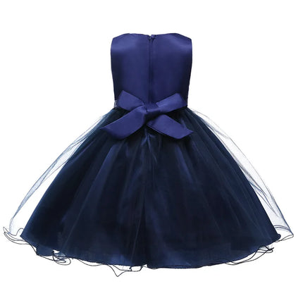 Kids Tutu Princess Dress Party blue Lace Girls baptism Sequins Dress Children Elegant Dress for 2 to 10years old Girls Clothing