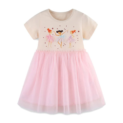 Jumping Meters 2-7T Summer Butterfly Girls Dresses Kids Vestidos Party Birthday Baby Clothes Butterfly Embroidery Dress Wedding