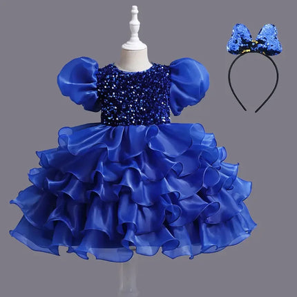 Fashion Flower Girl Dresses for Weddings Four Seasons Girls Party Dresses Short Sleeve Polyester Children Clothing Girl Dress