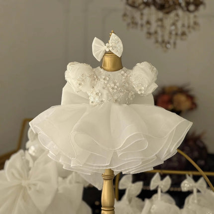 KLFLGD New Sequined Blue Dress, Gorgeous Flower Girl Wedding Dress, High-End Banquet Custom Girl Beauty Pageant Costume