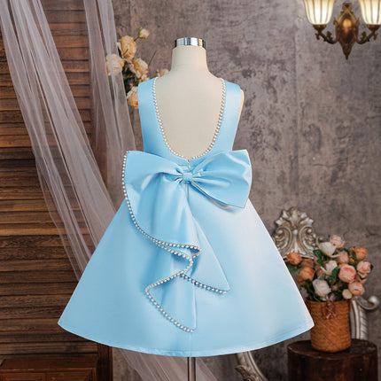 Fashion Baptism Party Prom Girls Dress Elegant Bow Wedding Bridesmaids Princess Dress for Girl Gala Birthday Graduation Costumes