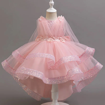 3-10 Years Teenagers Girls Dress Sequins Sleeveless Kids Wedding Dresses Birthday Party Performance Costumes For Girl