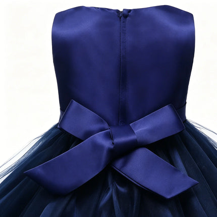 Kids Tutu Princess Dress Party blue Lace Girls baptism Sequins Dress Children Elegant Dress for 2 to 10years old Girls Clothing