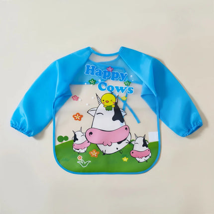 Waterproof Full Sleeve Baby Bibs Children Apron Long Sleeve Feeding Smock Kids Eating Breastplate Infant Scarf Clothing