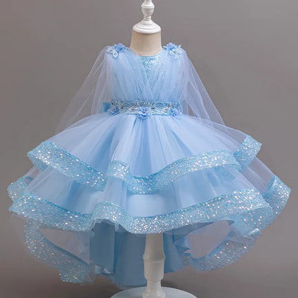 3-10 Years Teenagers Girls Dress Sequins Sleeveless Kids Wedding Dresses Birthday Party Performance Costumes For Girl