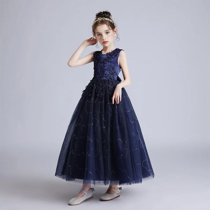 BX683 Kids Dresses For Girls Lace Dress Gown Princess Clothes Children Formal Evening Party Flower Girls Wedding Vestidois