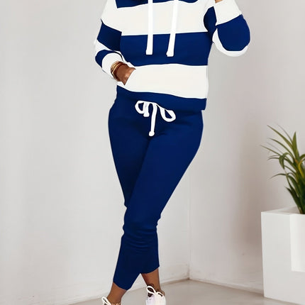 Women’s Two Piece Sportswear Set – Casual Sweatshirt and Pants Outfit