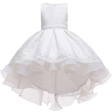 Baby Girls Princess Lace Flower Wedding Christmas Party Tutu Dress Children Kids Elegant Vestidos for 4-15Years Teenager Wear