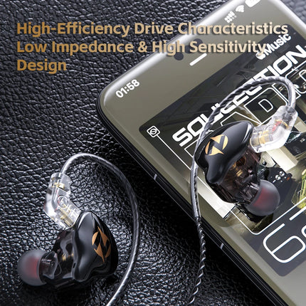 The QKZ AK9 Pro wired earphones are dynamic in-ear monitor earphones with a detachable 2-pin cable and HiFi stereo bass.