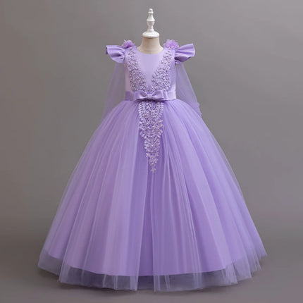 Flower Girl Dresses for Wedding Guest Kids Bridesmaid White Lace Formal Performance Party Ball Gown 10 12 Year