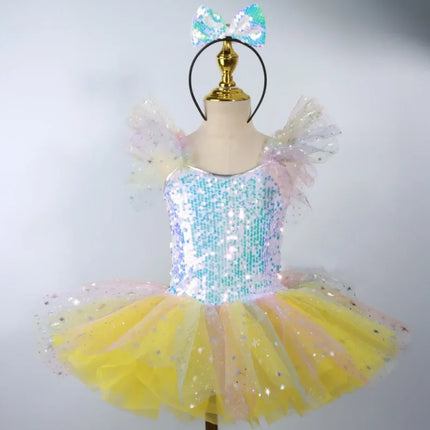 Summer Ballet Skirt Girl Dress Kids Outfit Vestidos Tutu Girls Dresses Dance Costume Baby Clothing Ballerine Children's Day