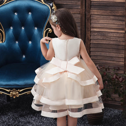 Kids Elegant Pearl Cake Princess Dress Girls Dresses For Wedding Evening Party Embroidery Flower Girl Dress Girl Clothes