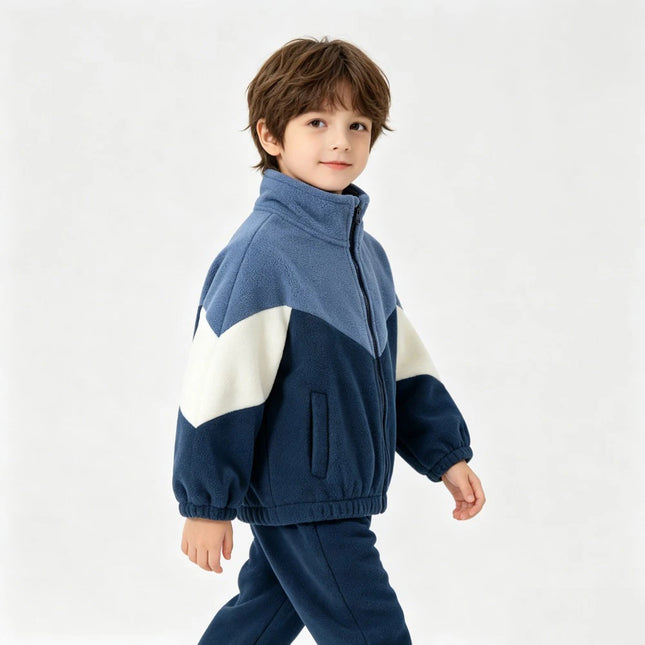 Baby Toddler Boys Jackets and Coats Kids 1 to 2 3 4 5 6 7 Years Blue Korean Winter Polar Fleece Warm Outerwear Children Clothing