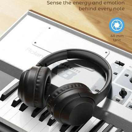 Teckwe New Wireless Over Ear Headphones With Stretchable Headband, Full Ear Coverage, HD Calling, Foldable Ear Cups, HIFI Sound, Extra Bass, Long Battery Life, Travel, Business, USB-C Charging, Inexpensive Gift