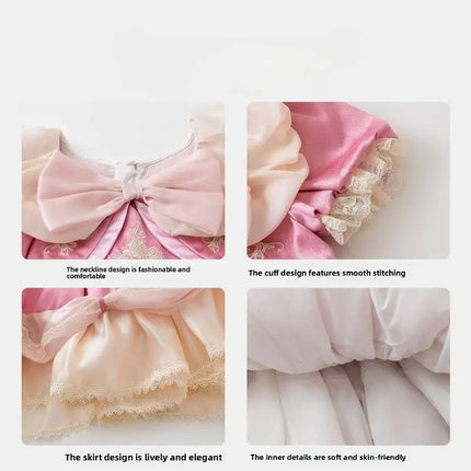 Handmade New Girls Cinderella Princess Wedding Party Dress Summer Girls Birthday Cos Lolita Dress Kids Boutique Birthday Costume