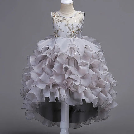 Baby Girls Princess Lace Flower Wedding Christmas Party Tutu Dress Children Kids Elegant Vestidos for 4-15Years Teenager Wear