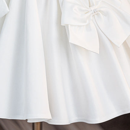 Toddler Baptism 1st Birthday Party Baby Girls Dress Elegant Wedding Princess Evening Dress Girl Bow Bridesmaid Prom Gown
