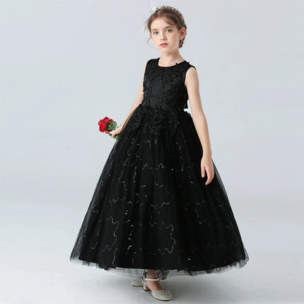 BX683 Kids Dresses For Girls Lace Dress Gown Princess Clothes Children Formal Evening Party Flower Girls Wedding Vestidois