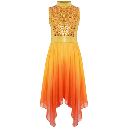 Girls Wordhip Liturgical Costume Lyrical Dance Dress Kids Celebration of Spirit Church Dress Dancewear Stage Performance Costume