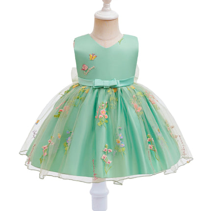 Baby Girls Butterfly 1st Birthday Flowers Tulle Bow Formal Wedding Party Dresses For Toddler Kids Baptism Photo Shoot Vestidos