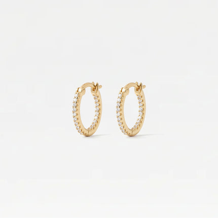 The Double Pavé Essential Huggie Hoop Earrings