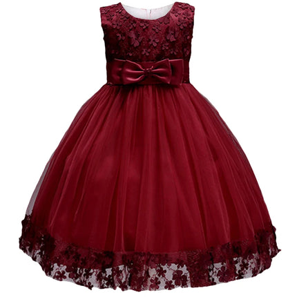 Lace Girls Wedding Party Dresses For Girl's Birthday Baby Kids Costume Evening Ball Dress Teenager Vestidos Clothes