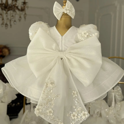 KLFLGD New Sequined Blue Dress, Gorgeous Flower Girl Wedding Dress, High-End Banquet Custom Girl Beauty Pageant Costume