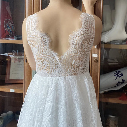 Girls Fashion Open Back Princess Dress 3-12 Years Old New Mesh Lace Long Dress Birthday Wedding Flower Girl Performance Clothing
