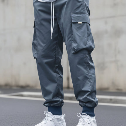 Men’s Multi‑Pocket Drawstring Cargo Pants