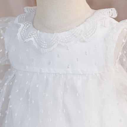 Toddler Baptism Party Baby Girl Dress Elegant Tulle Flower Wedding 1st Birthday Prom Dresses Girls Bridesmaids Evening Costumes