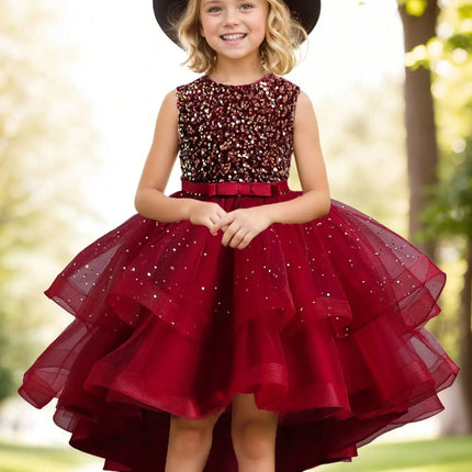 Baby Girl Princess Floral Sequins Dress Off Shoulder Infant Toddler Child Tulle Vestido Party Wedding Pageant Baby Clothes 3-12Y