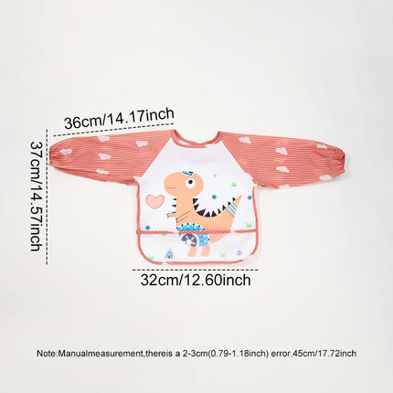 2pcs Waterproof Full Sleeve Baby Bibs Children Apron Long Sleeve Feeding Smock Kids Eating Breastplate Infant Scarf Clothing