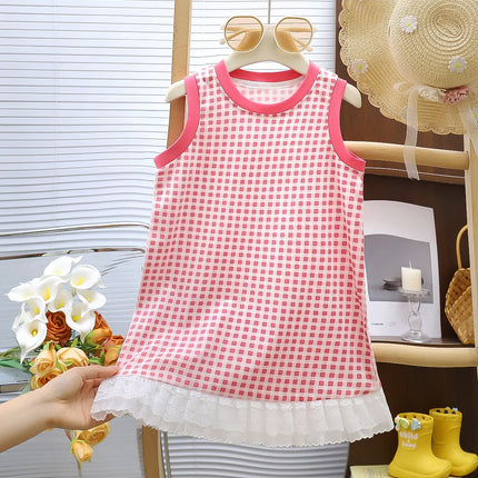Girls Casual Dresses Little Daisy Printed Lace Sleeveless Dress Kids Dresses for Girls 1 To 5 Years Flower Girl Dresses Weddings