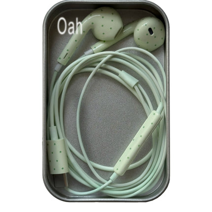 Oah Polka Dot Wired Earphones ABS Material Type-C/Lightning Dynamic Hifi Wired Earphones Digital Audio Headphones Gifts