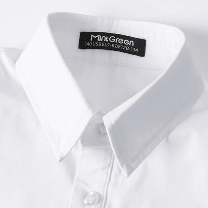 Boys Dress Shirt Teenage Easter Church Wedding Clothing Kids School Graduation Birthday Gift Photography Daily White Clothes