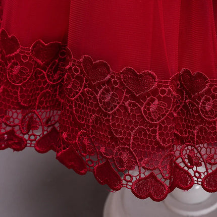 Summer Girls Dress Lace Applique Flower Girl Party Dresses Children Costume 2-10 Years Kids Wedding Princess Birthday Dress