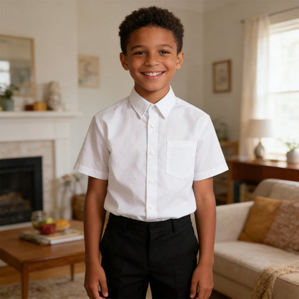 Boys Dress Shirt Teenage Easter Church Wedding Clothing Kids School Graduation Birthday Gift Photography Daily White Clothes
