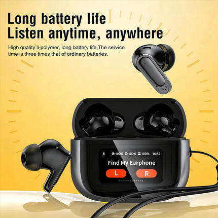Lenovo V11 TWS Wireless Earphones Touch Screen Digital Display Bluetooth Headset In Ear ANC Noise Reduction Headphone With Mic