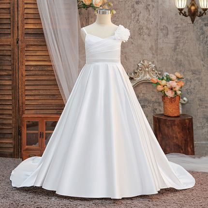 Fashion Bridesmaids Girls Dress Elegant Baptism Wedding Party Princess Prom Dresses Girl Birthday First Communion Christmas Gown