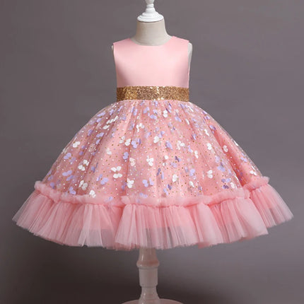 Kids Elegant Pearl Cake Princess Dress Girls Dresses For Wedding Evening Party Embroidery Flower Girl Dress Girl Clothes